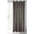 Zasłona czarno, złota ze złotym wzorem z welwetu 140x250 cm przelotka - LAURA