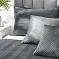 Poszewka na poduszkę 50x70 cm welwetowa, grafitowa pikowana w jodełkę metodą hot press SOFIA Eurofirany Premium