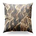 Poszewka szyta srebrno złocista z tkaniny welwetowej ze złotym marmurkowym nadrukiem