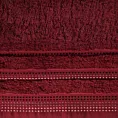 Ręcznik kąpielowy 70x140 cm bawełniany kolor bordowy z ozdobnym stębnowaniem 500 g/m2 POLA