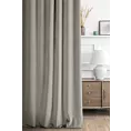 Zasłona szyta na taśmie 5 cm ENYA szarobeżowa z miękkiej półmatowej tkaniny welwetowej