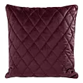 Poduszka 50 x 50 cm bordowa pikowana we wzór karo z ozdobną wypustką na brzegach VELVET 28
