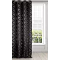 Zasłona czarna ze złotym wzorem geometrycznym 135x250 przelotka - ABELLA
