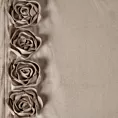Zasłona ciemnobeżowa z welwetu zdobiona aplikacją 3D róż 140x270 cm taśma - ROSES Eva Minge