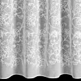 Zasłona biała z tkaniny o naturalnym wyglądzie zdobiona szenilowym haftem 140x250 cm przelotki - LILY