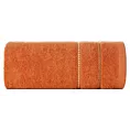 Ręcznik do rąk 30x50 cm bawełniany kolor pomarańczowy z kontrastującymi paseczkami 500 g/m2 SUZI