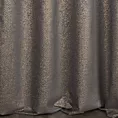Zasłona szyta na tunelu grafitowo złocista z połyskującej tkaniny z geometrycznym, drobnym wzorem Pierre Cardin