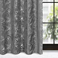 Zasłona welwetowa stalowa z trójwymiarowym wzorem liści 140x250 cm przelotka - LIVIA