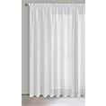 Firana biała o strukturze drobnego deszczyku wzór pionowy 400x250 cm taśma REBECCA
