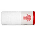 Ręcznik kąpielowy świąteczny 70x140 cm bawełniany kolor biały z żakardową bordiurą w stylu skandynawskim 480 g/m2 NOEL