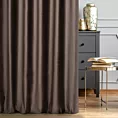 Zasłona szyta na taśmie 5 cm ciemnobrązowa z miękkiej półmatowej tkaniny welwetowej