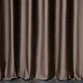 Zasłona szyta na taśmie 5 cm ciemnobrązowa z miękkiej półmatowej tkaniny welwetowej