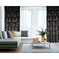 Zasłona welwetowa czarno, szampańska z nadrukiem kwiatu jabłoni 140x270 cm taśma - SELENA
