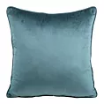 Poszewka na poduszkę 40x40 cm welwetowa kolor ciemnoniebieski, szałwiowy z ozdobną wypustką na brzegach MEL