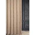 Zasłona szyta na flexach MALLORCA beżowo złocista z miękkiej tkaniny szenilowej przetykanej błyszczącą nicią