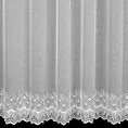 Tkanina firanowa półtransparentna markizeta, zdobiona w dolnej części  pasem haftu z ażurem