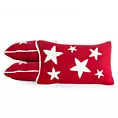 Poszewka na poduszkę 30x50 cm świąteczna czerwono, biała z pikowaniem i aplikacją w postaci gwiazdek