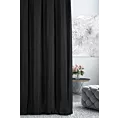 Zasłona szyta na taśmie 5 cm DORA - HIT czarna z miękkiej tkaniny o welurowej strukturze
