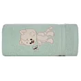Ręcznik kąpielowy dziecięcy 50x90 cm bawełniany kolor miętowy z haftem kotka 450 g/m2 BABY 66