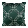 Poszewka na poduszkę 45x45 cm welwetowa kolor ciemnozielony z błyszczącym nadrukiem BLINK 30