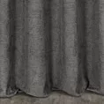 Zasłona szyta na taśmie 5 cm ciemnostalowa z miękkiej w dotyku tkaniny szenilowej
