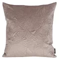 Poszewka na poduszkę 45x45 cm welwetowa kolor beżowy z wytłaczanym wzorem liści miłorzębu VELVET 58 Eurofirany Premium