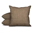 Poszewka szyta jasnobrązowa miękka, szenilowa tkanina o wyraźnym splocie i delikatnym połysku