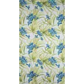 Zasłona biała w niebieskie kwiaty 140x250 cm przelotka - MARI