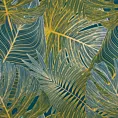 Pościel 220x200 cm bawełniana kolor zielony, żółty zdobiona egzotycznymi liśćmi MELANIA