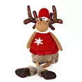 Figurka świąteczna RENIFER w zimowym stroju z miękkich tkanin