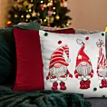 Poszewka na poduszkę świąteczna 45x45 cm z motywem skrzatów