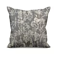 Poszewka szyta grafitowo złocista z grubej, welwetowej tkaniny z roślinnym wzorem, zdobiona delikatnie połyskującym nadrukiem