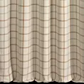 Zasłona szyta na taśmie 5 cm jasnobeżowa z tkaniny o jodełkowym splocie z wzorem kraty