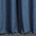 Zasłona szyta na flexach LOVELY ciemnoniebieska z widocznym ozdobnym splotem, o naturalnym charakterze