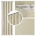 Zasłona jasnobeżowa z tkaniny welurowej 220x260 cm szerokość po zmarszczeniu fala 1:2 Dora