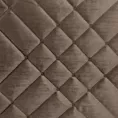 Narzuta welwetowa brązowa 220x240 cm  z geometrycznym przeszyciem RIA 6  - kolekcja VULCANO