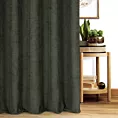 Zasłona szyta na taśmie 5 cm ciemnooliwkowa z miękkiej w dotyku tkaniny szenilowej