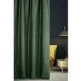 Zasłona szyta na taśmie 5 cm LUXOR ciemnozielona z eleganckiej lśniącej tkaniny o drobnym splocie