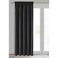 Zasłona czarna z matowej gładkiej tkaniny 140x270 cm taśma RITA
