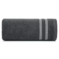 Ręcznik do rąk 30x50 cm bawełniany kolor grafitowy z subtelną bordiurą w paseczki 500 g/m2 ALLY