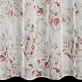 Zasłona biało, różowa z nadrukiem kwiatów z etaminy 140x250 cm przelotka AVA
