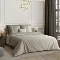 Pościel 160x200 cm z bawełny ranforce kolor szary, biały zdobiona aplikacją z haftem REINA 39