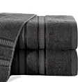 Ręcznik kąpielowy 70x140 cm bambusowy kolor grafitowy zdobiony bordiurą w pasy 500 g/m2 MILA