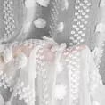 Zasłona biała zdobiona pomponami z etaminy 140x250 cm przelotka - ELENOR