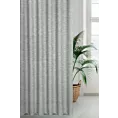 Zasłona szyta na taśmie 5 cm jasnoszara z matowej luźnotkanej tkaniny z efektem melanżu, wykończona obciążnikiem