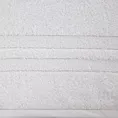 Ręcznik kąpielowy 70x140 cm bawełniany kolor biały z bordiurą w paski podkreślone błyszczącą nicią 500 g/m2 GALA