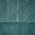 Zasłona turkusowa z pasem srebrnego nadruku, welwetowa 140x250 cm przelotka - LINDI