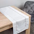 Bieżnik na stół biały 40x140 cm KARIN zdobiony listwą oraz delikatną złotą wypustką w eleganckim opakowaniu