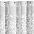 Zasłona biała z tkaniny o naturalnym wyglądzie zdobiona szenilowym haftem 140x250 cm przelotki - LILY