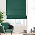 Roleta rzymska ciemnozielona z gładkiej zaciemniającej tkaniny typu dimout